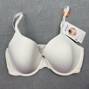 Jockey Underwire Bra Size 34DD Cream Microfiber All-Day Support Lined T-Shirt